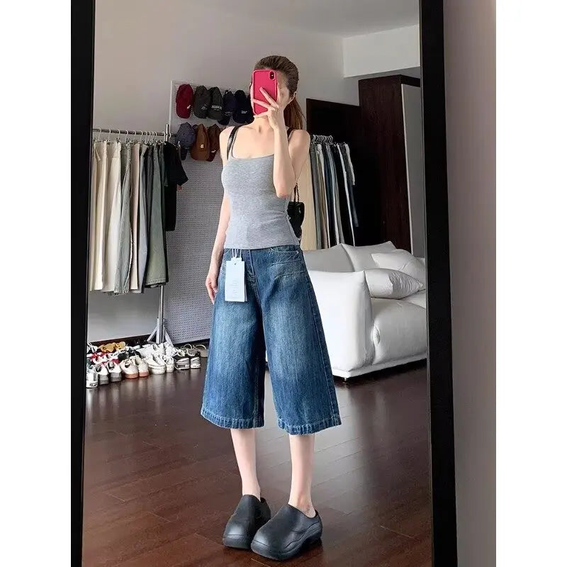 Women's Denim Shorts Woman Summer Jorts Shorts Y2k Short Jean Baggy Jeans Jeans(New) Clothing